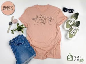 Open image in slideshow, Hand Drawn Potted Plant Plant Lady Shirt

